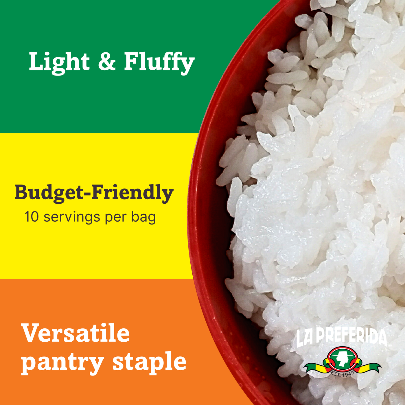 Extra Long Grain White Rice, 1 LB Food Items La Preferida