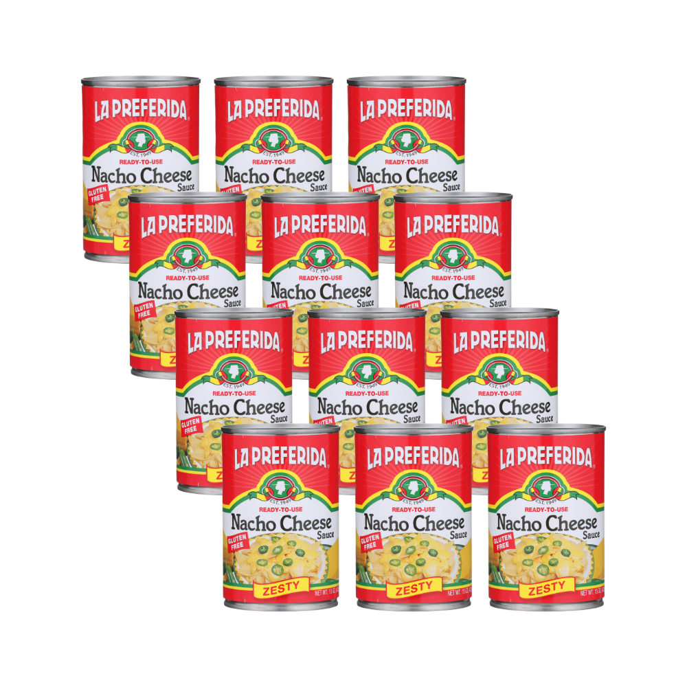 Zesty Nacho Cheese Sauce Food Items La Preferida 15 OZ 12 Pack