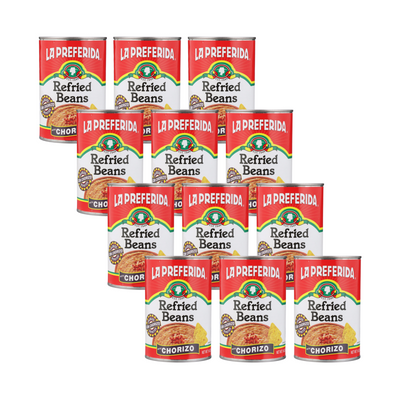 Chorizo Refried Beans Food Items La Preferida 12 Pack