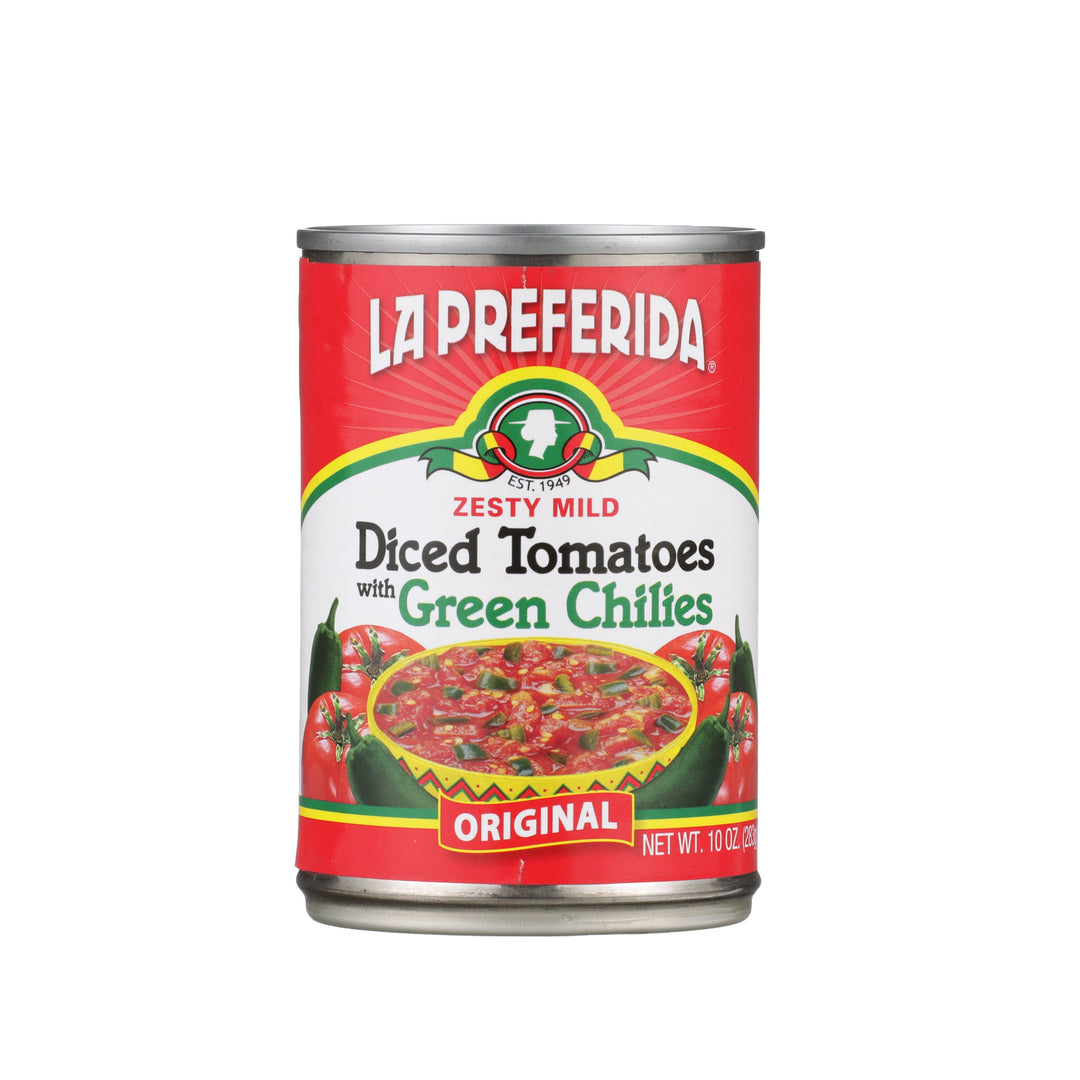 Diced Tomatoes with Green Chilies (10 oz) | La Preferida