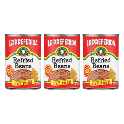 Fat Free Refried Pinto Beans Food Items La Preferida 3 Pack