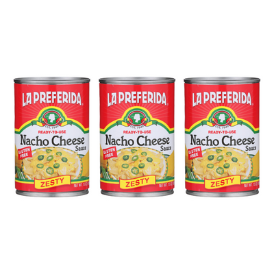 Zesty Nacho Cheese Sauce Food Items La Preferida 15 OZ 3 Pack