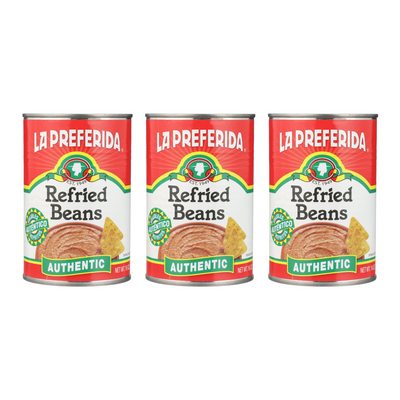 Authentic Refried Pinto Beans Food Items La Preferida 16 OZ 3 Pack