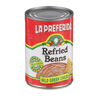 Refried Beans with Green Chiles, Mild, 16 OZ
