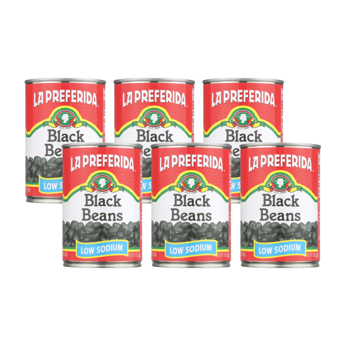 Low Sodium Black Beans Food Items La Preferida 6 Pack