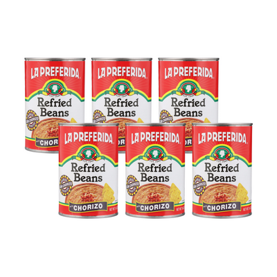 Chorizo Refried Beans Food Items La Preferida 6 Pack