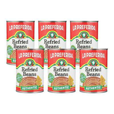Authentic Refried Pinto Beans Food Items La Preferida 16 OZ 6 Pack