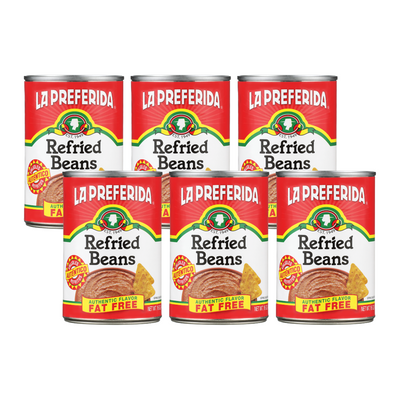 Fat Free Refried Pinto Beans Food Items La Preferida 6 Pack
