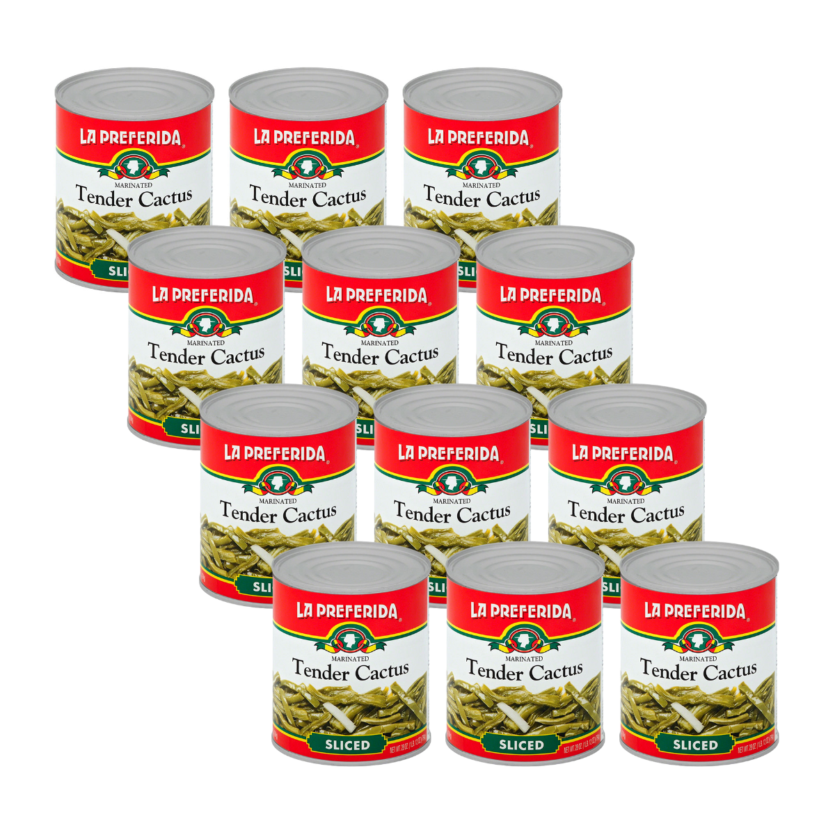 Tender Sliced Cactus, Nopalitos Food Items La Preferida 12 Pack
