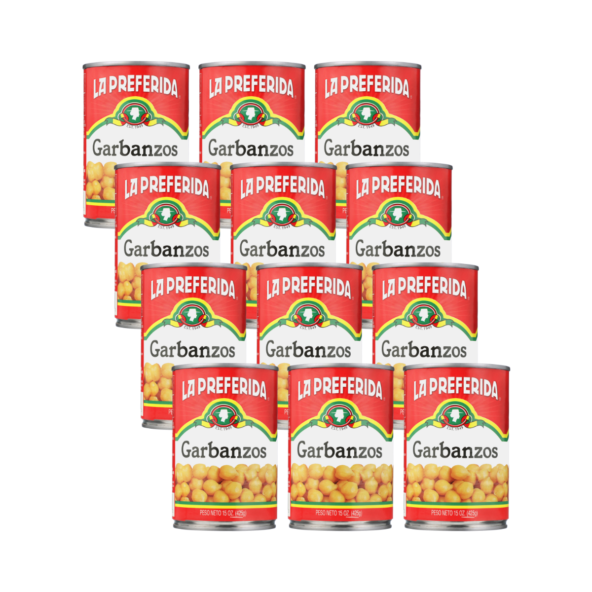 Chick Peas Food Items La Preferida 15 OZ 12 Pack