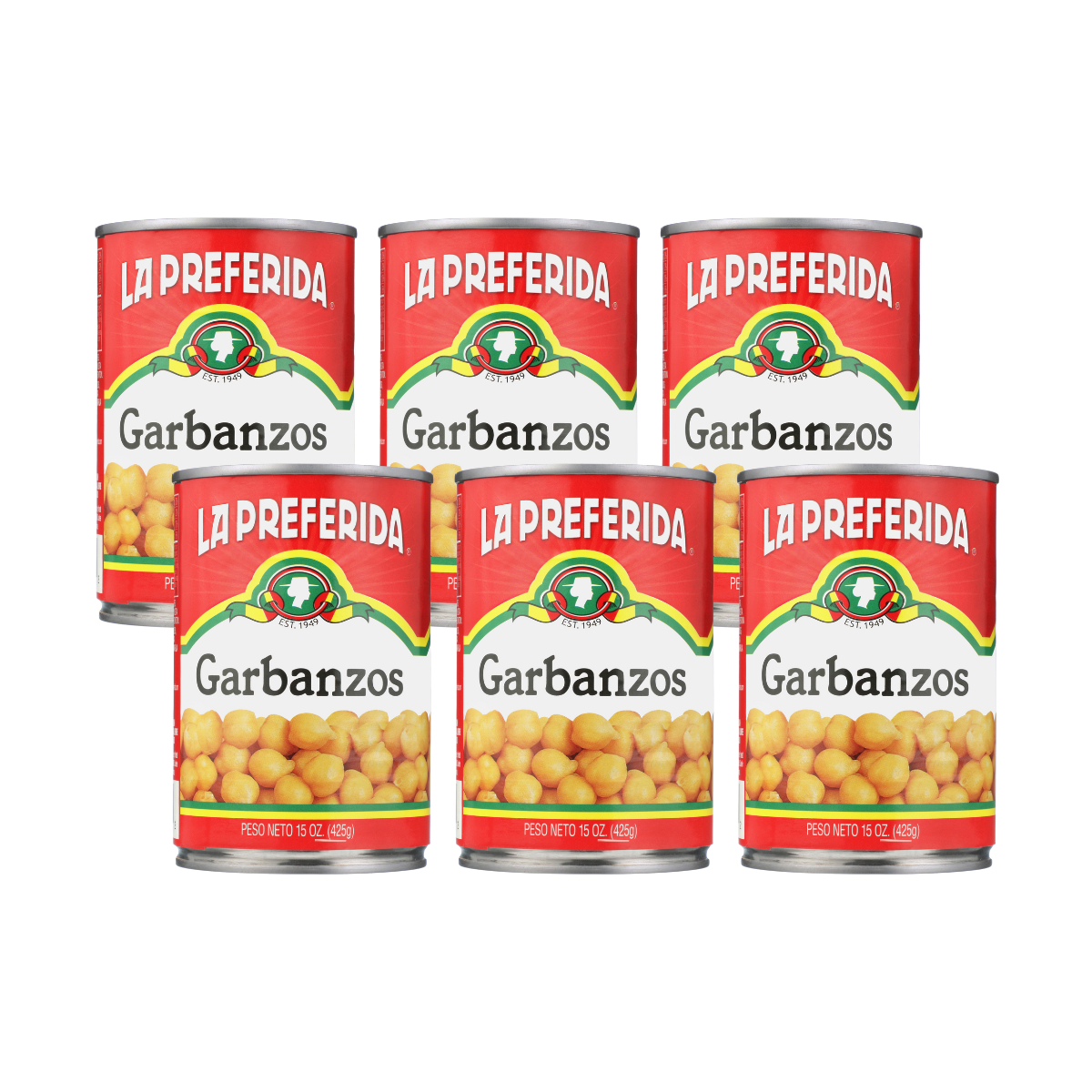 Chick Peas Food Items La Preferida 15 OZ 6 Pack