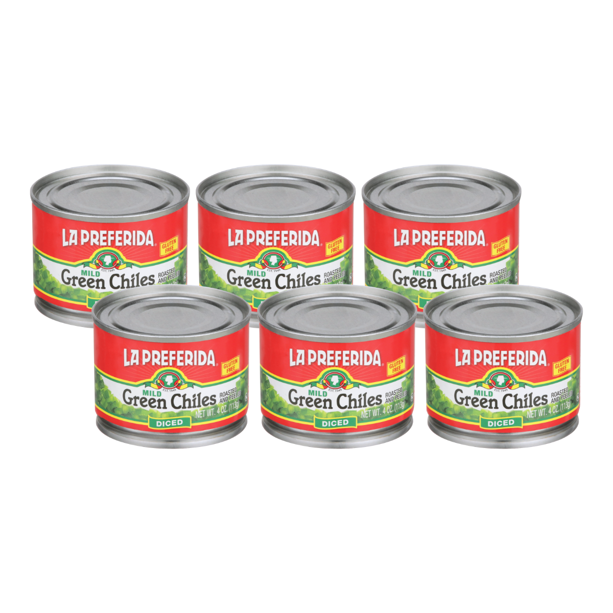 Mild Diced Green Chiles Food Items La Preferida 6 Pack