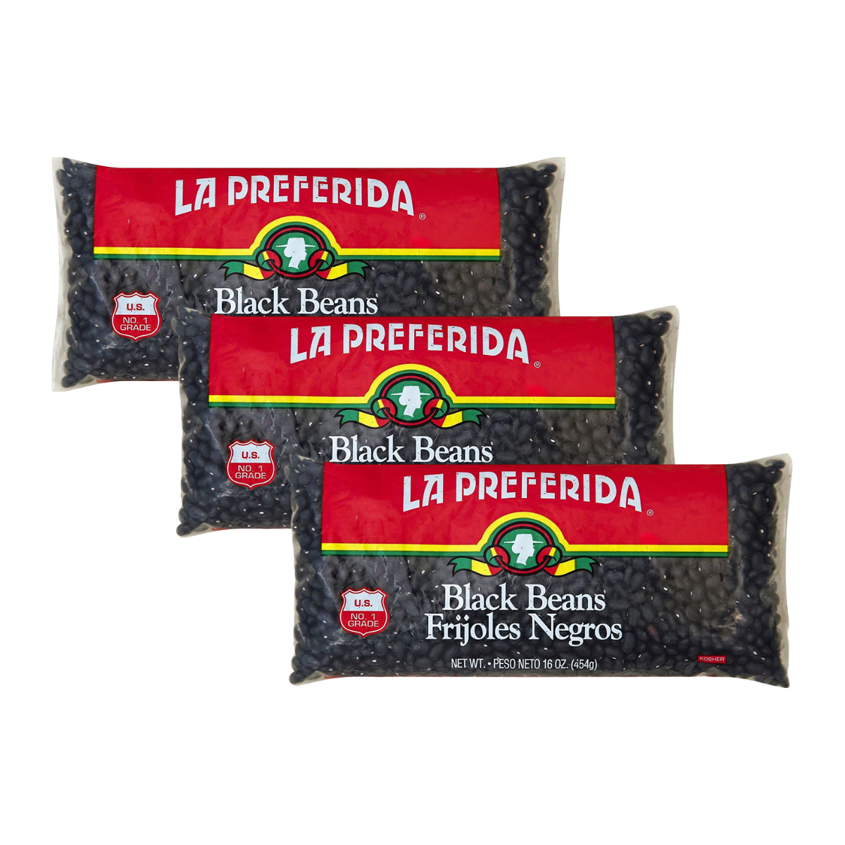 Black Beans – Dry, 1 LB Food Items La Preferida 3 Pack