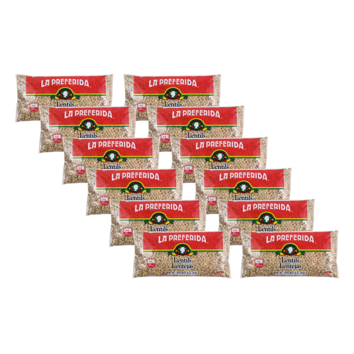 Lentils – Dry, 1 LB Food Items La Preferida 12 Pack