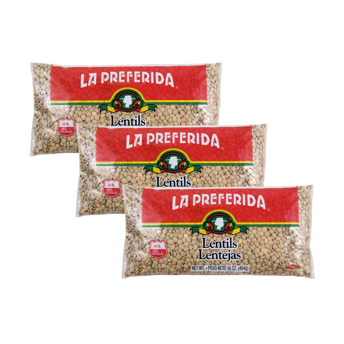 Lentils – Dry, 1 LB Food Items La Preferida 3 Pack