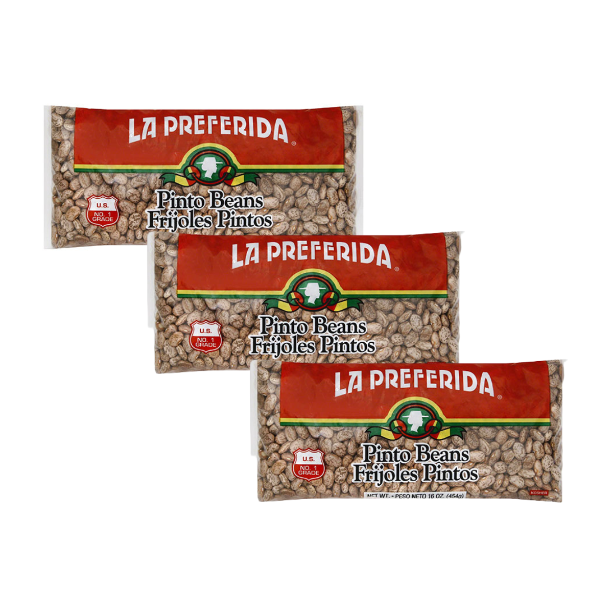 Pinto Beans – Dry, 1 LB Food Items La Preferida 3 Pack