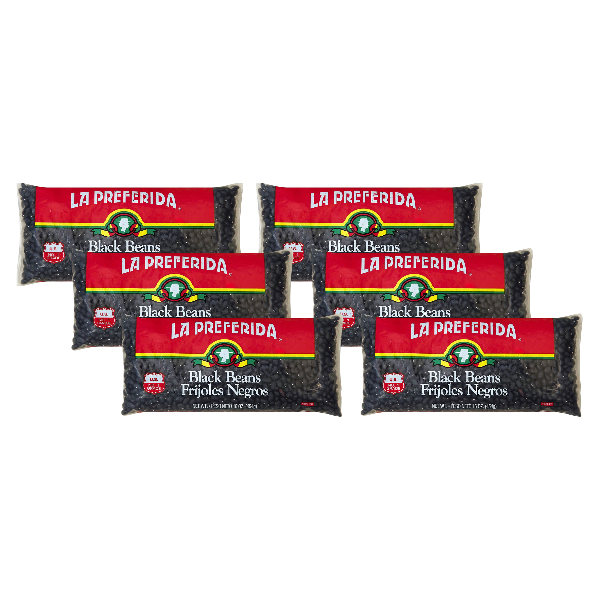 Black Beans – Dry, 1 LB Food Items La Preferida 6 Pack