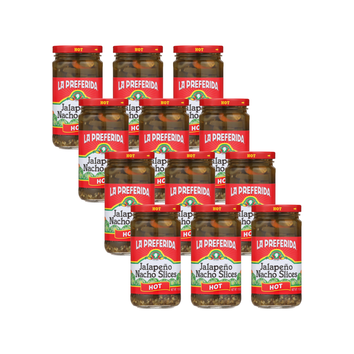 Jalapeño Nacho Slices, Hot Food Items La Preferida 11.5 OZ 12 Pack