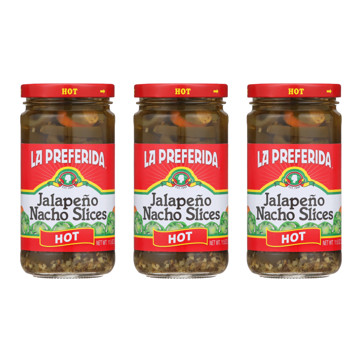 Jalapeño Nacho Slices, Hot Food Items La Preferida 11.5 OZ 3 Pack