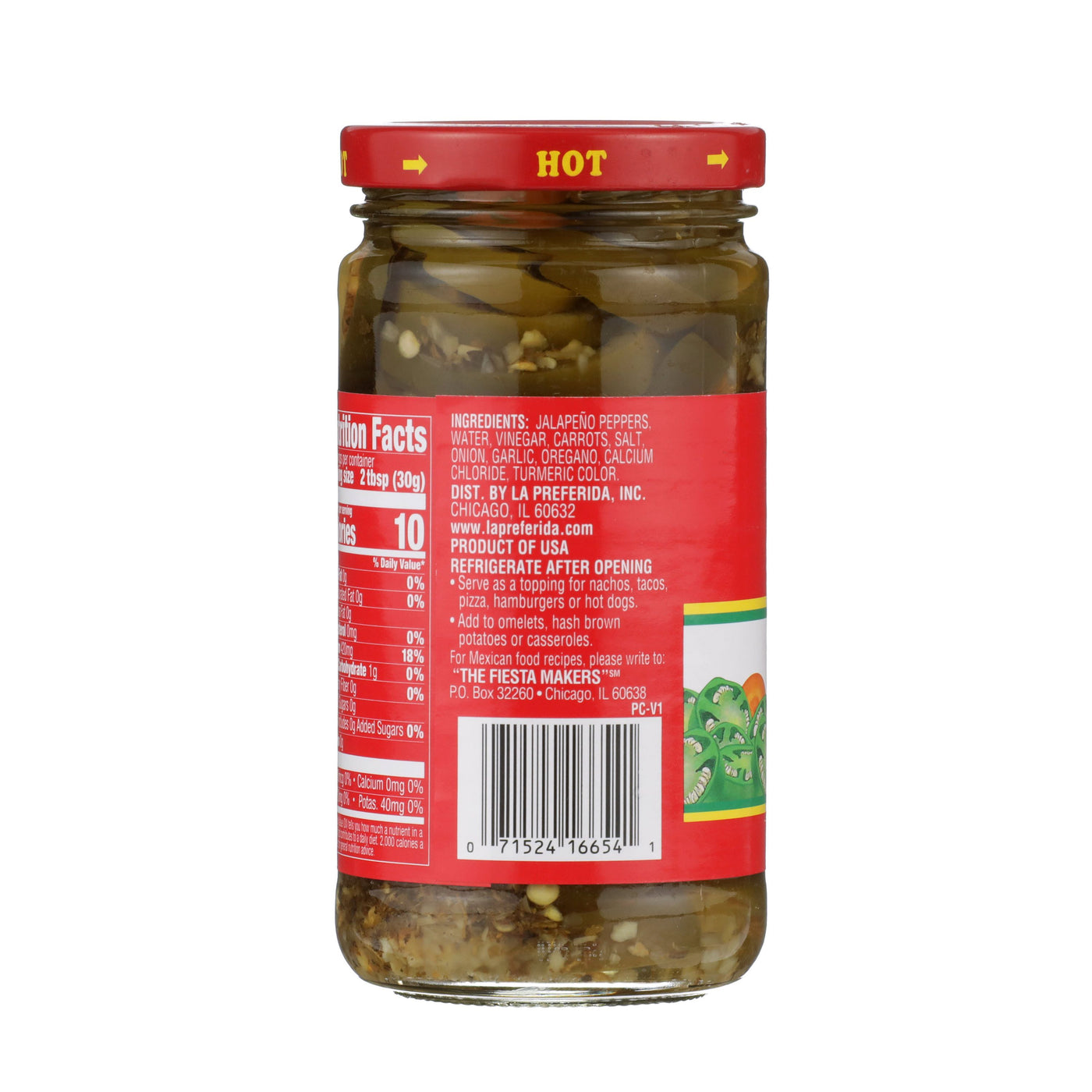 Jalapeño Nacho Slices, Hot Food Items La Preferida