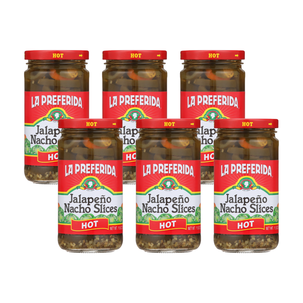 Jalapeño Nacho Slices, Hot Food Items La Preferida 11.5 OZ 6 Pack