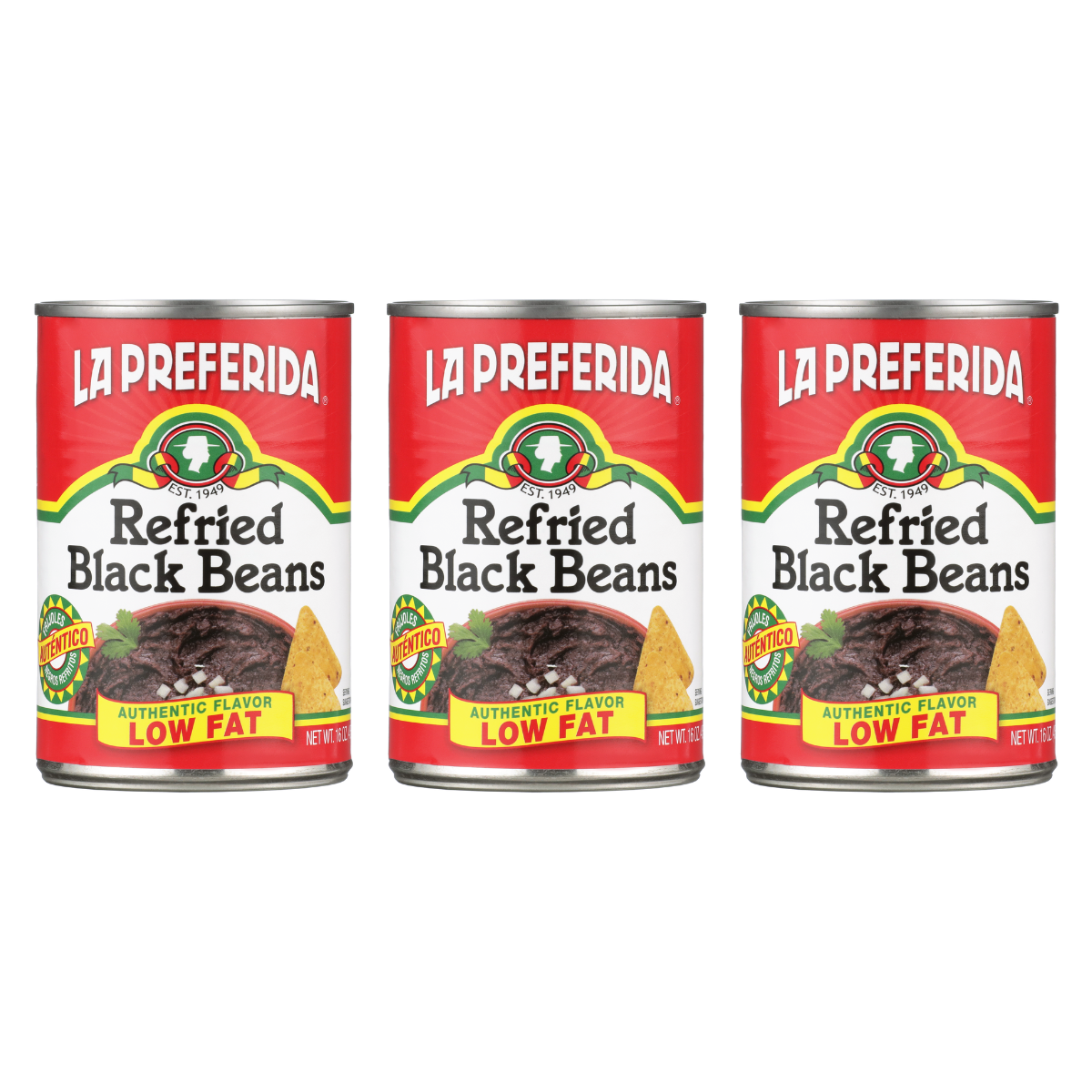 Low Fat Refried Black Beans Food Items La Preferida