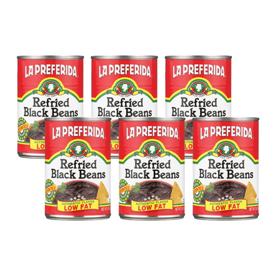Low Fat Refried Black Beans Food Items La Preferida 6 Pack