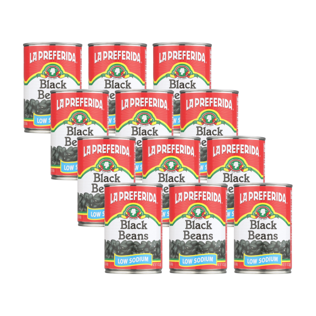 Black Beans (Low Sodium) Food Items La Preferida 12 Pack