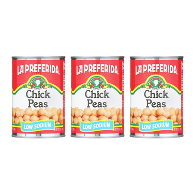 Chick Peas (Low Sodium) Food Items La Preferida 3 Pack