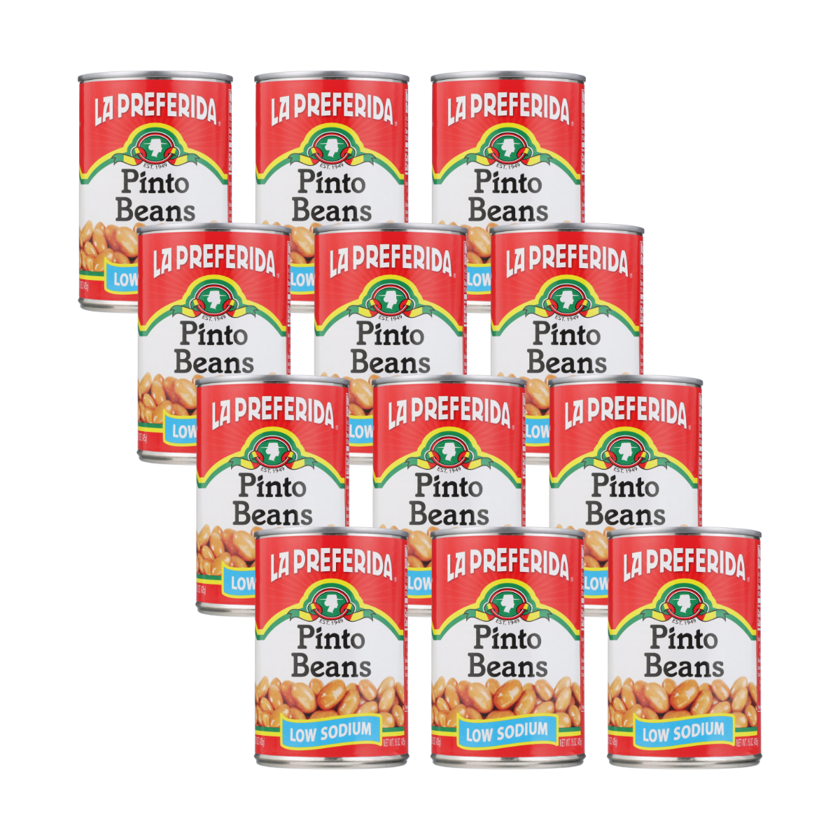 Pinto Beans (Low Sodium) Food Items La Preferida 12 Pack
