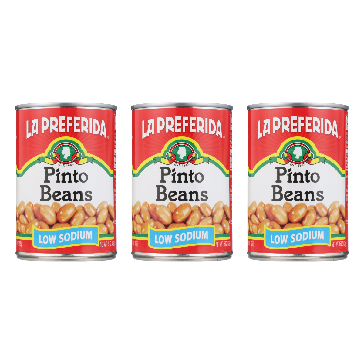Pinto Beans (Low Sodium) Food Items La Preferida 3 Pack