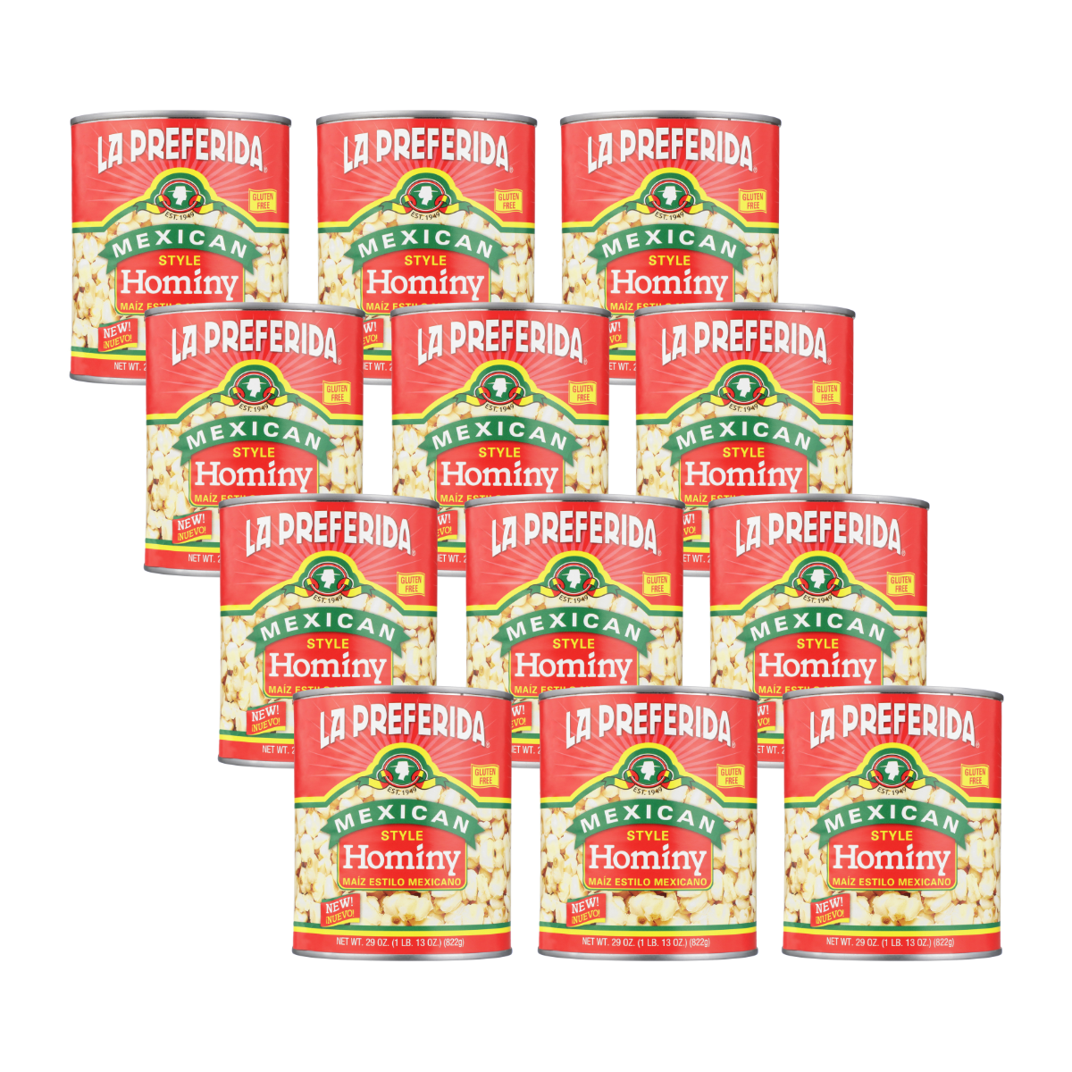 Hominy (Mexican-Style) Food Items La Preferida 29 OZ 12 Pack