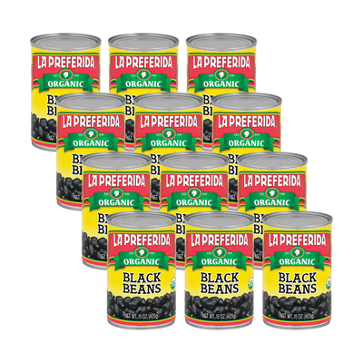 Organic Black Beans Food Items La Preferida 12 Pack