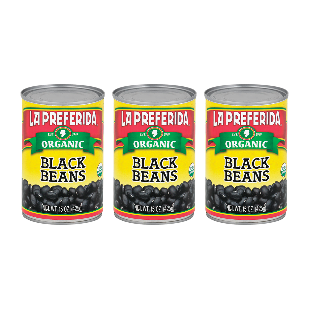 Organic Black Beans Food Items La Preferida 3 Pack