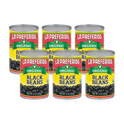 Organic Black Beans Food Items La Preferida 6 Pack