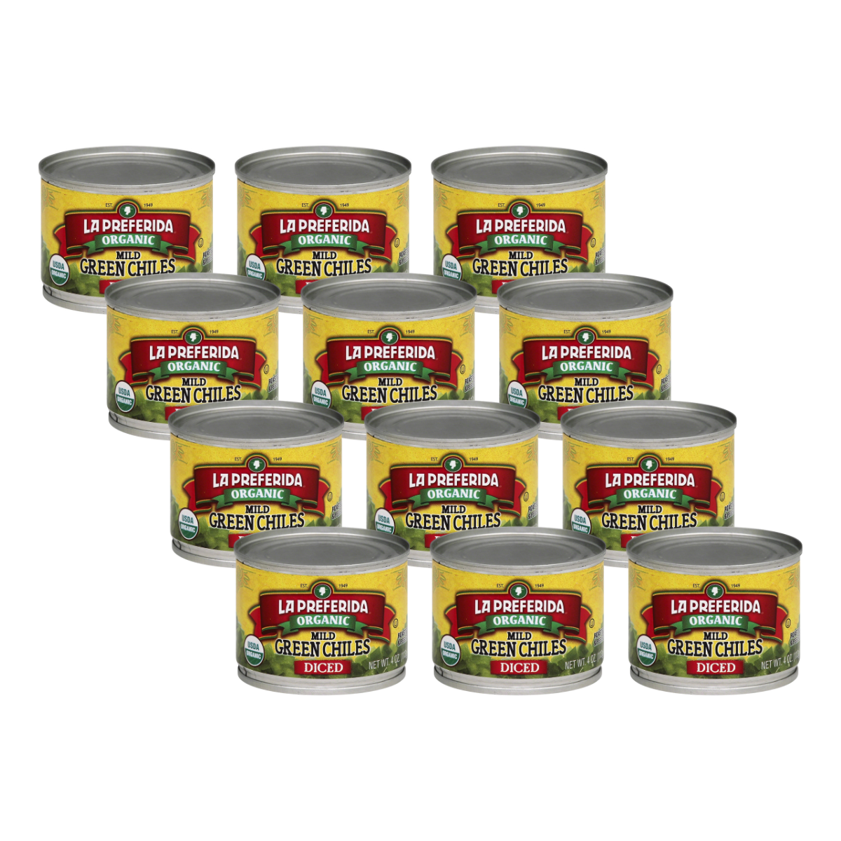 Organic Diced Green Chiles Food Items La Preferida 12 Pack