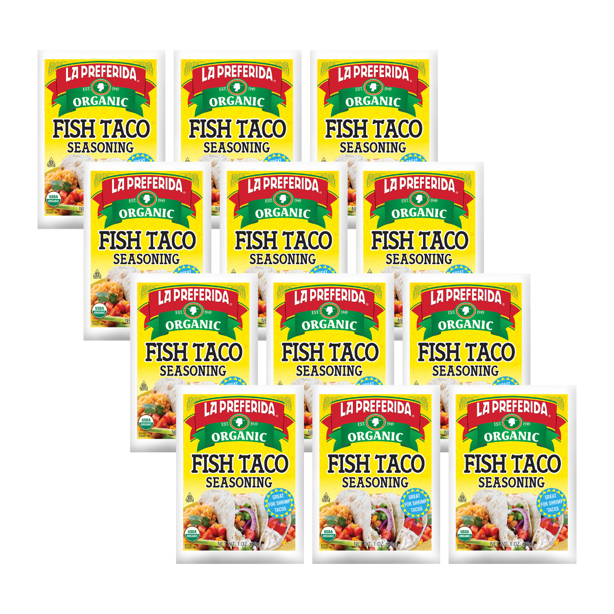 Organic Fish Taco Seasoning Food Items La Preferida 12 Pack