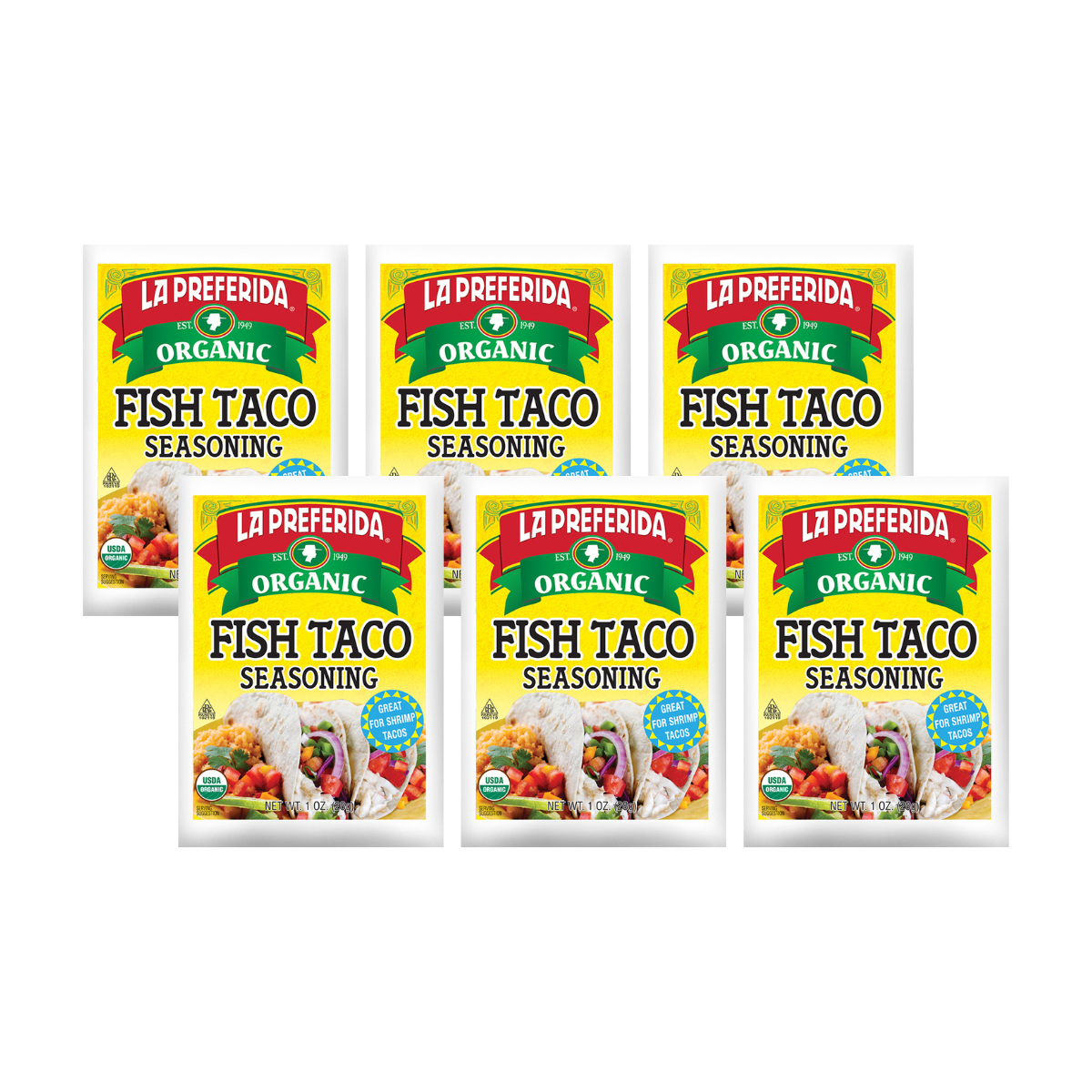Organic Fish Taco Seasoning Food Items La Preferida 6 Pack