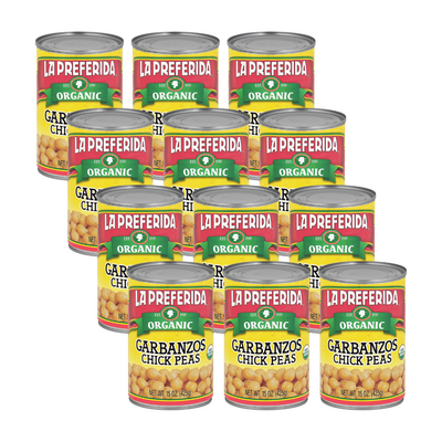 Organic Chick Peas Food Items La Preferida 12 Pack