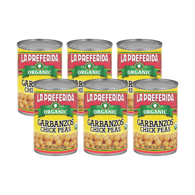 Organic Chick Peas Food Items La Preferida 6 Pack