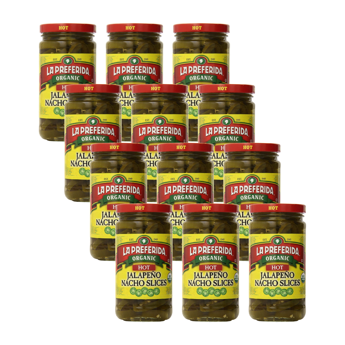 Organic Jalapeño Slices, Hot Food Items La Preferida 12 Pack