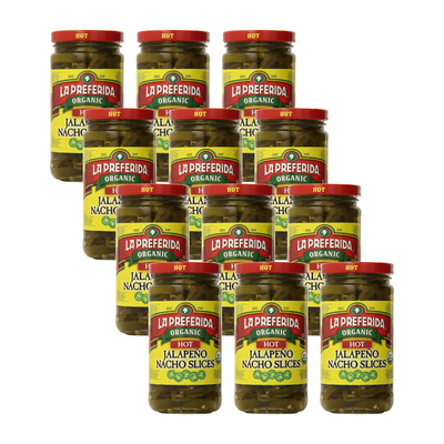 Organic Jalapeño Slices, Hot Food Items La Preferida 12 Pack