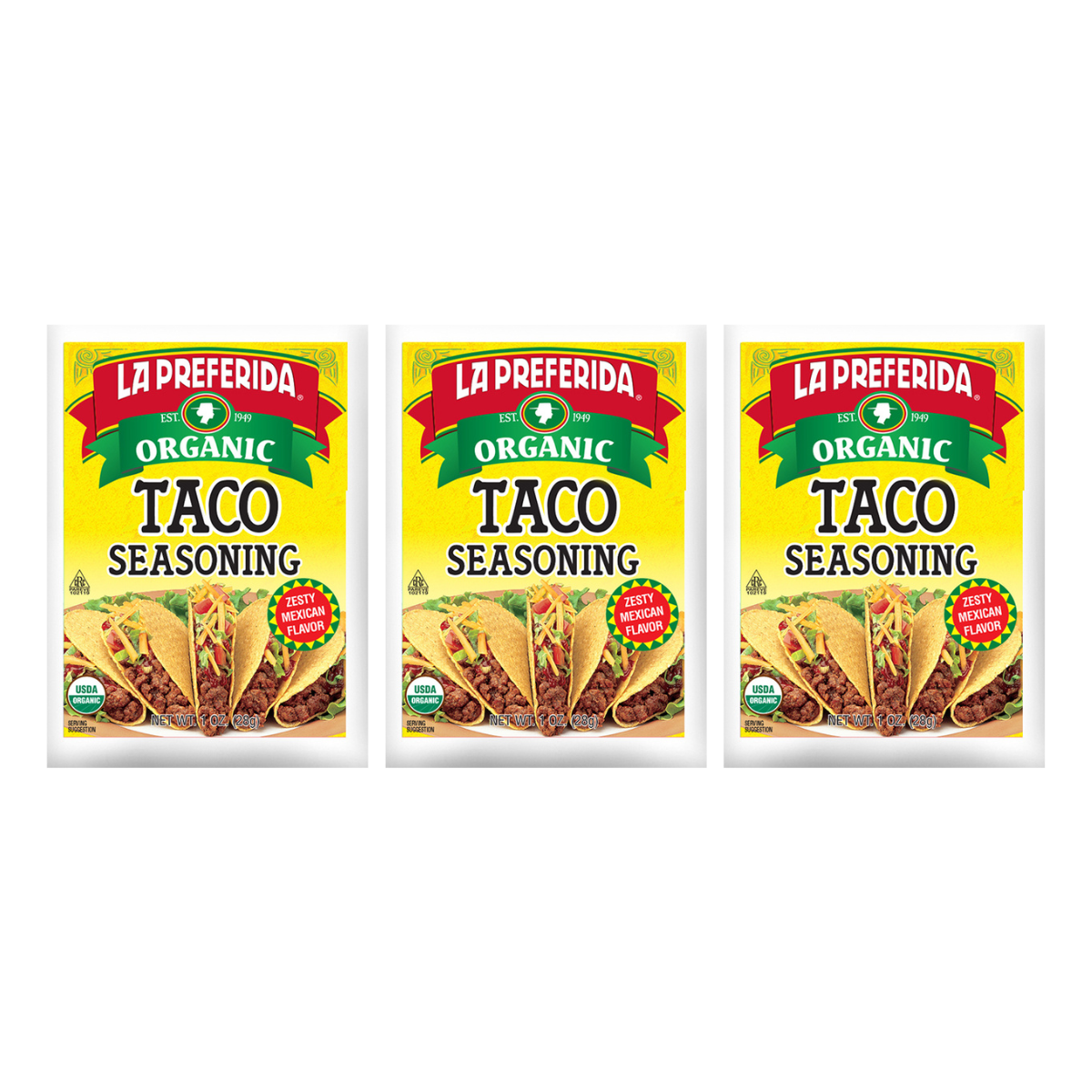 Organic Taco Seasoning Food Items La Preferida 3 Pack