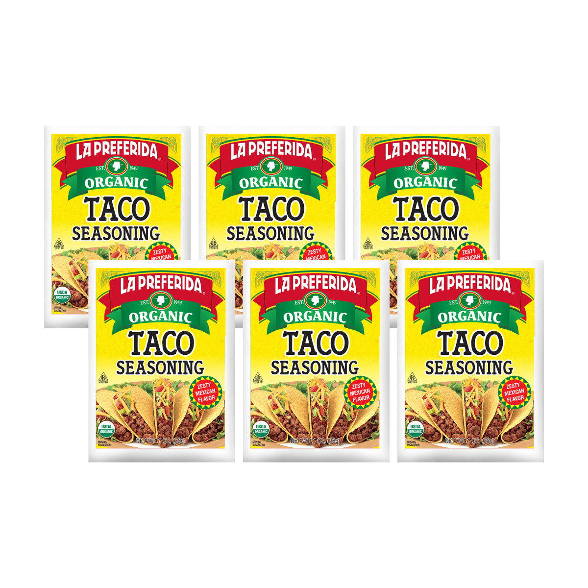 Organic Taco Seasoning Food Items La Preferida 6 Pack
