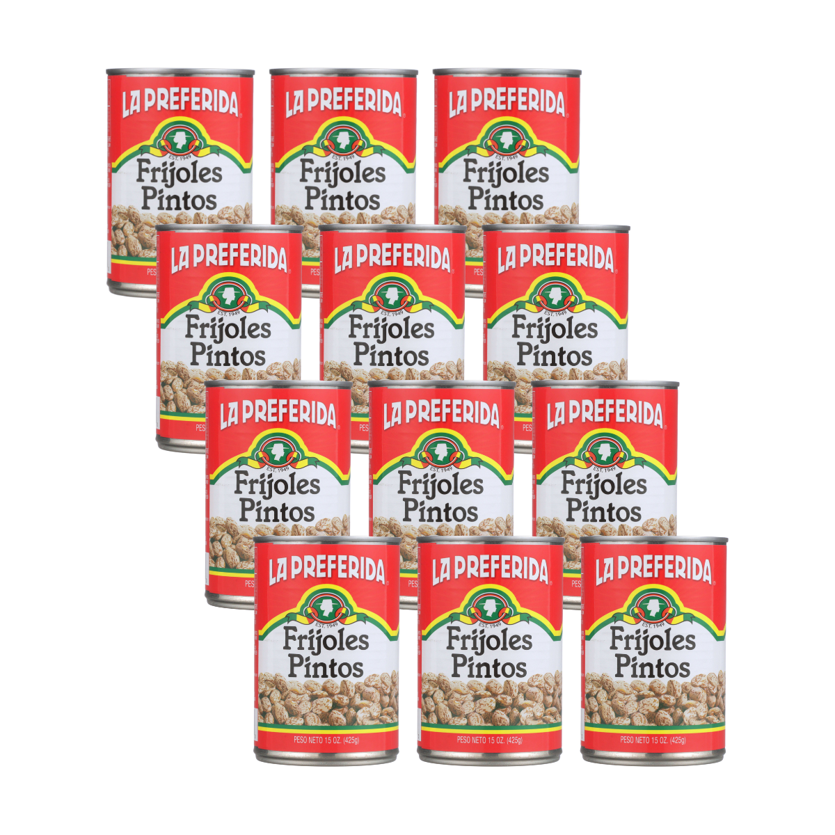 Pinto Beans Food Items La Preferida 15 OZ 12 Pack