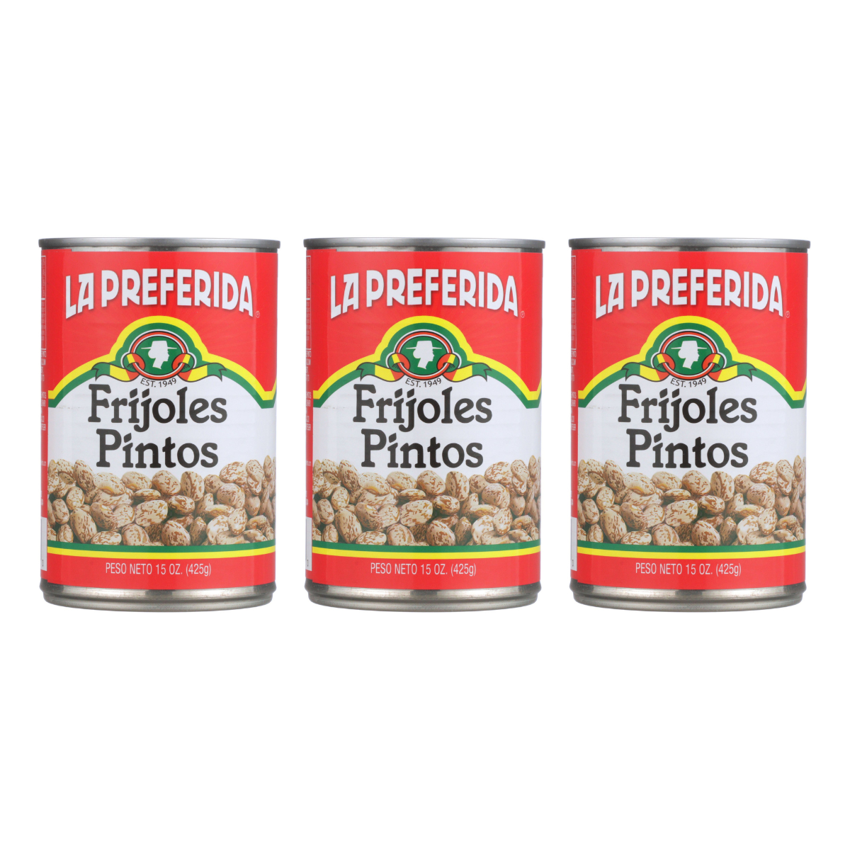 Pinto Beans Food Items La Preferida 15 OZ 3 Pack