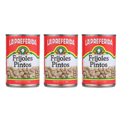 Pinto Beans Food Items La Preferida 15 OZ 3 Pack