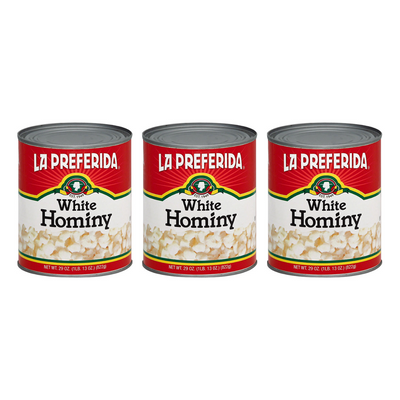 Hominy (White) Food Items La Preferida 29 OZ 3 Pack