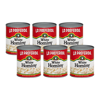 Hominy (White) Food Items La Preferida 29 OZ 6 Pack