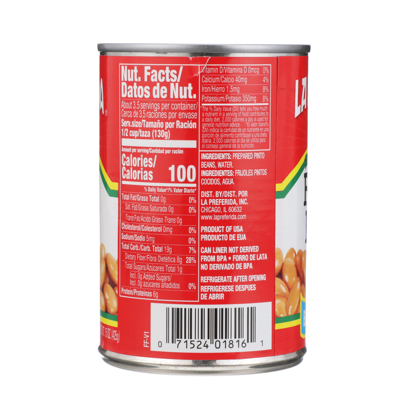 Pinto Beans (Low Sodium) Food Items La Preferida